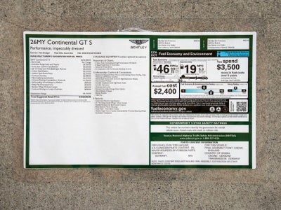 2026 Bentley Continental Gt S Perfomance V8
