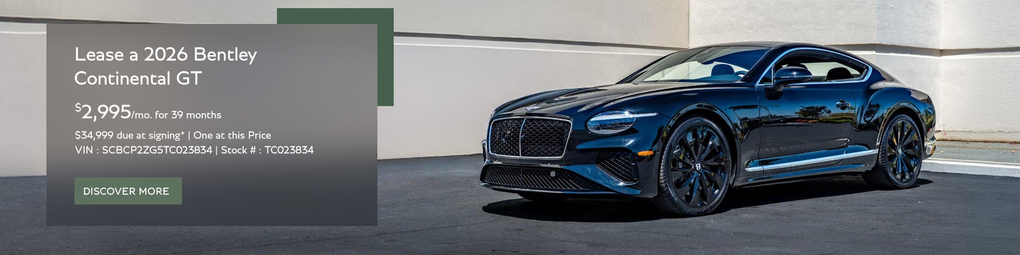 2026 Bentley Continental GT V8 lease banner