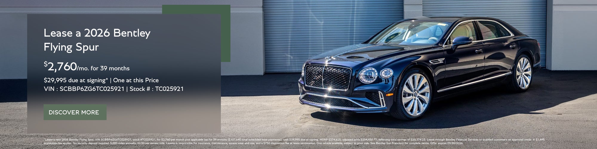 2026 Bentley Flying Spur Lease Banner