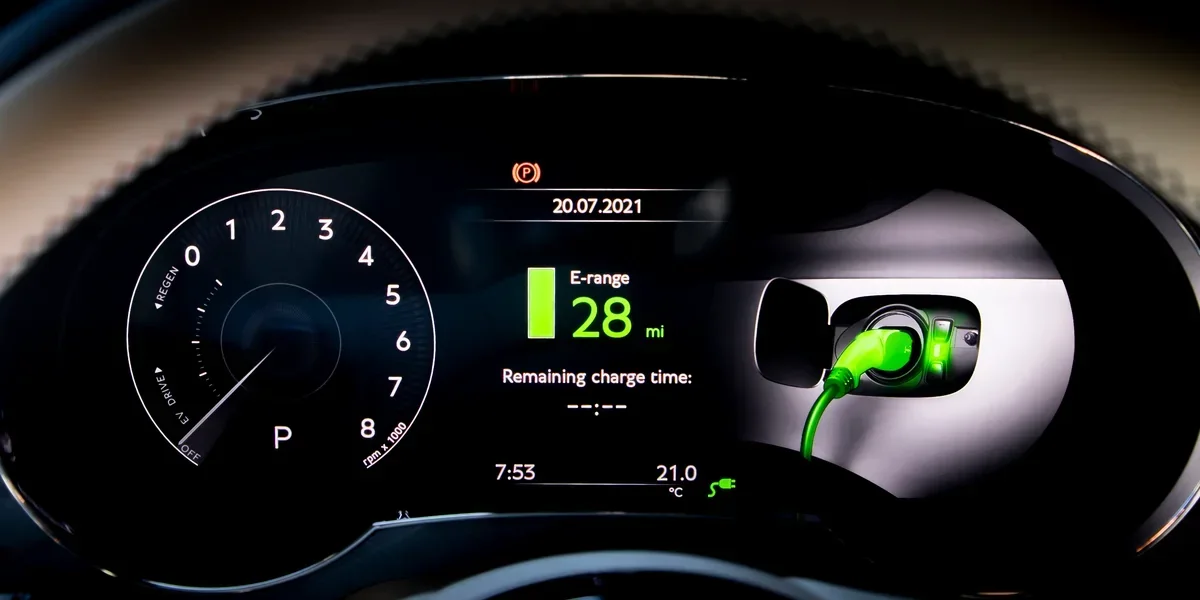 Illustrative Bentley Bentayga Hybrid charging display